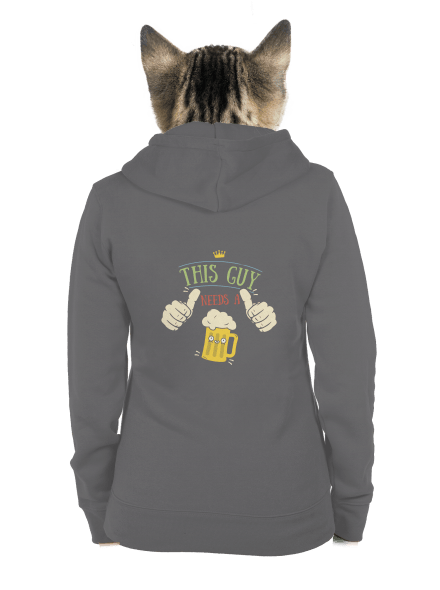 Tenhle týpek potřebuje pivo dámská mikina na zip Steel Gray