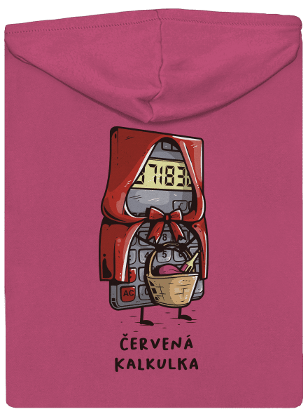 Červená kalkulka dámská mikina na zip Magenta