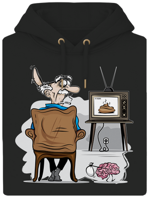 TV News unisex mikina premium Dark Black