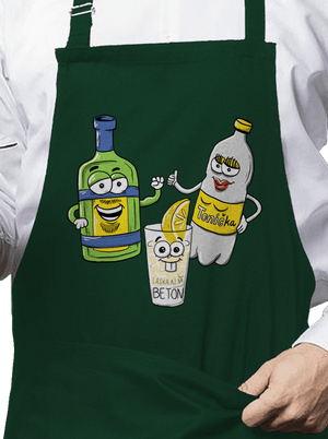 Láska na beton zástěra Bottle Green