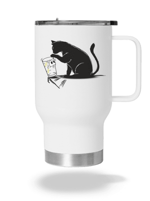 Kočka a sklenice termohrnek White
