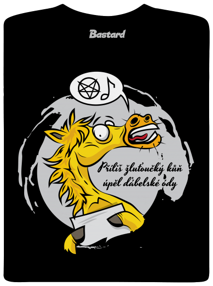 Žluťoučký kůň pánské dlouhý rukáv Black