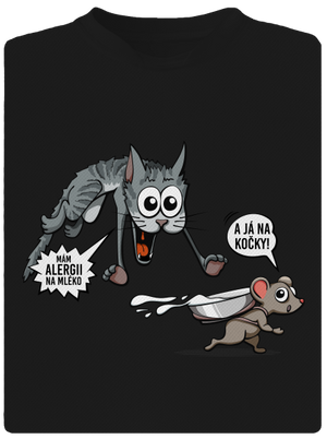 Alergická kočka a myš pánské sportovní tričko Black