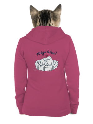 Miluju tulení dámská mikina na zip Magenta