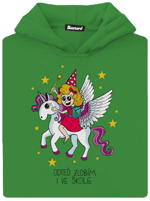 Holka ve škole dětská mikina klokanka Kelly Green AWD