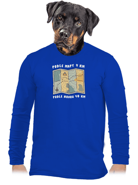 Podle mapy 4 km pánské dlouhý rukáv Royal Blue