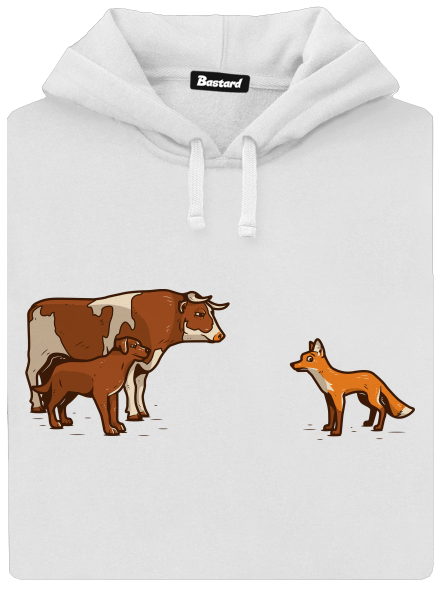 Vůl, pes a vulpes dámská mikina klokanka White