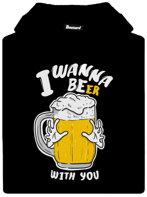 I wanna beer dámská mikina klokanka Black