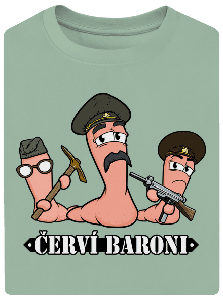Červí baroni unisex tričko oversized Sage