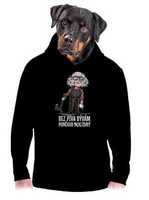 Neklidný bez piva pánská mikina klokanka Black