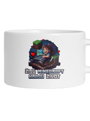 Žiju Minecraft hrnek makronka White