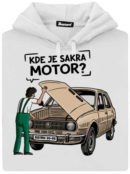 Kde je motor? dámská mikina klokanka White