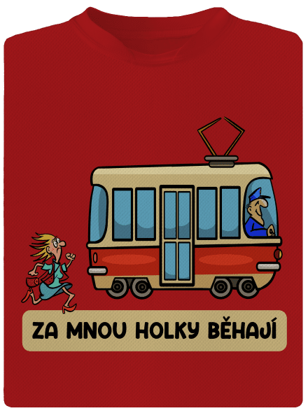 Za mnou holky běhají pánské sportovní tričko Red Mal
