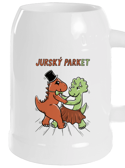 Jurský parket půllitr White