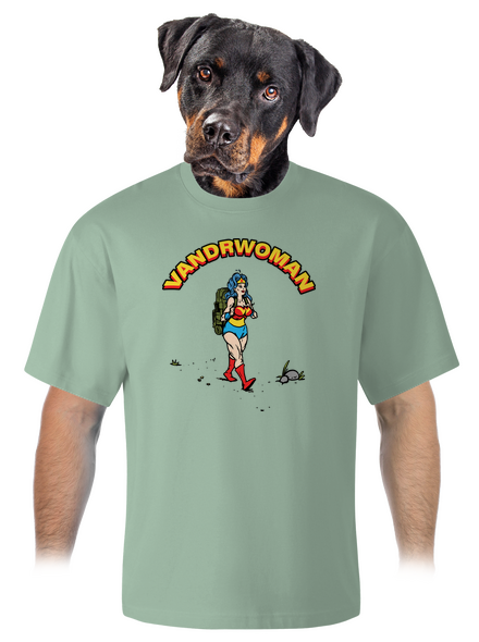 Vandrwoman unisex tričko oversized Sage