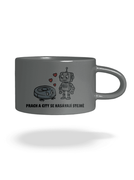 Láska mezi roboty hrnek makronka Grey Macaron