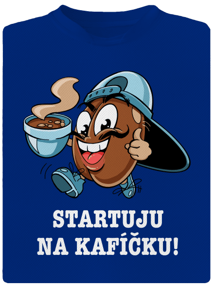 Startuju na kafíčku pánské sportovní tričko Royal Blue Mal
