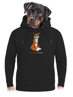 Liška Bystrouška unisex mikina premium Dark Black
