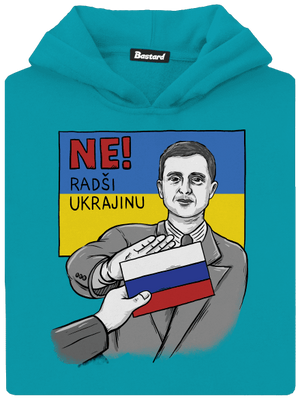Ne! Radši Ukrajinu dětská mikina klokanka Hawaiian Blue