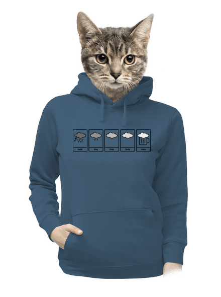 Předpověď počasí dámská mikina klokanka Denim