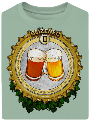 Pivní horoskop: Blíženec unisex tričko oversized Sage