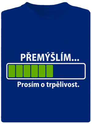 Přemýšlím pánské sportovní tričko Royal Blue Mal
