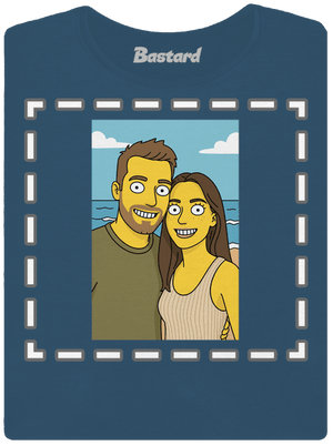 Simpsonovi z vlastní fotky dámské tričko premium Petrol Blue