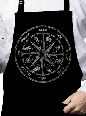 Alkoholický kompas zástěra Black