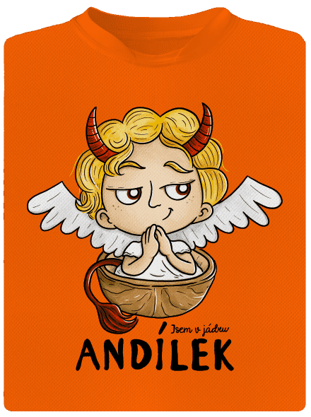 Andílek dětské sportovní tričko Neon Orange