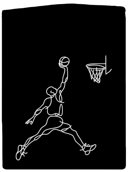 One line slam dunk pánská mikina na zip Black
