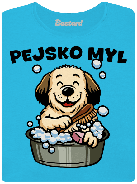 Pejskomyl dámské tričko s lemem Blue Atol
