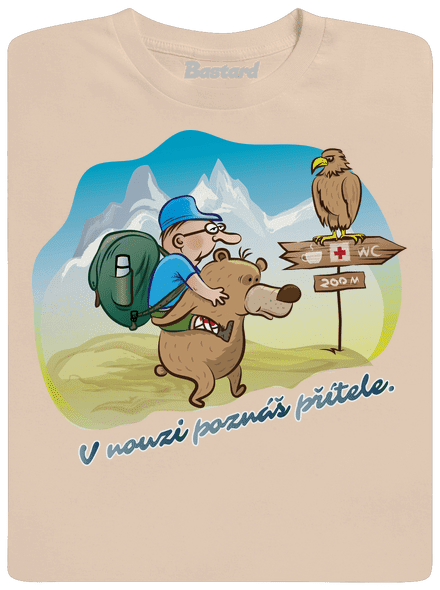 Přítel v nouzi pánské tričko Sand
