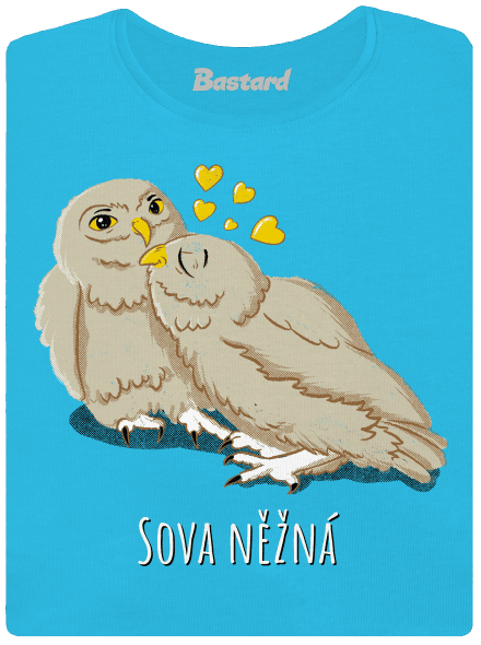 Sova něžná dámské tričko s lemem Blue Atol