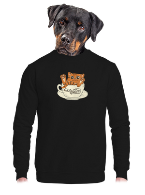 Kapučičíno unisex mikina bez kapuce Black