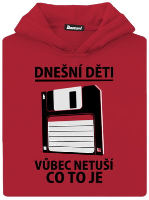 Disketa dětská mikina klokanka Fire Red