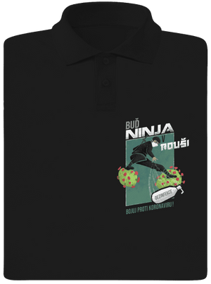 Ninja v rouši pánská polokošile Black