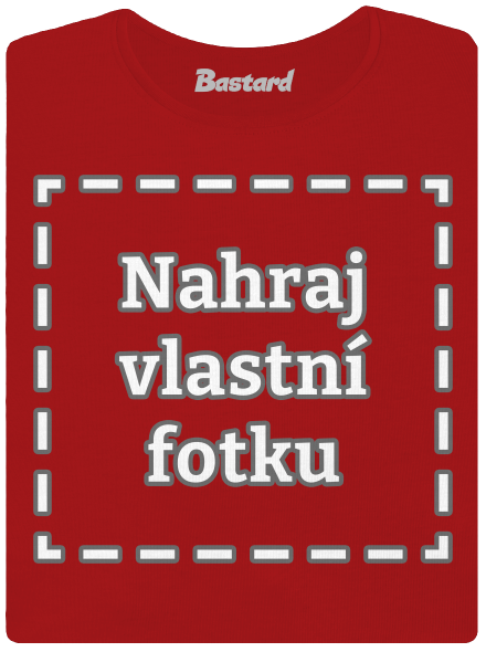 Vlastní potisk dámské tričko s lemem Red Mal