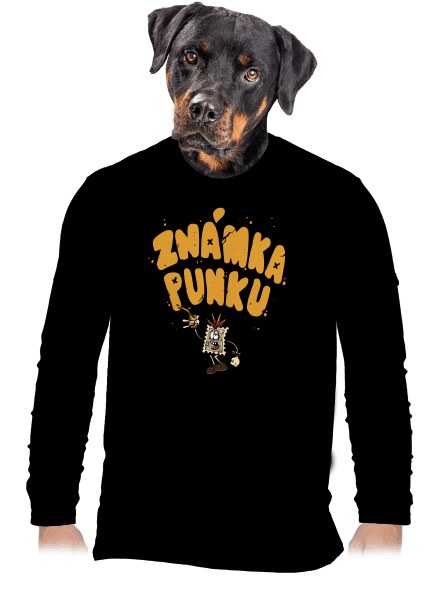 Vylitá známka punku  pánské dlouhý rukáv Black