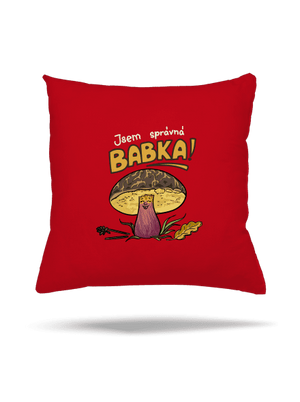 Babka a hříbeček polštář Red
