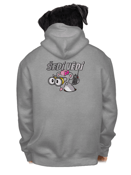 Šedí vědí - myš pánská mikina na zip Light Melange