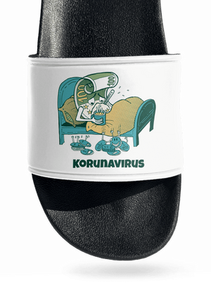 Korunavirus v posteli pantofle White