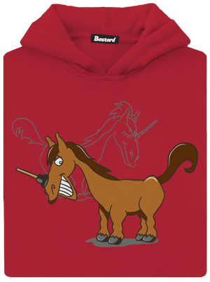 Jednorožec dětská mikina klokanka Fire Red