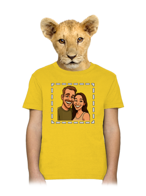 Karikatura z vlastní fotky dětské tričko Gold