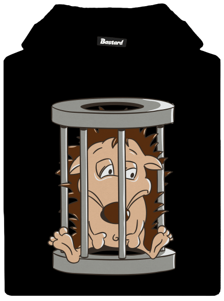 Ježeček v kleci dětská mikina klokanka Black