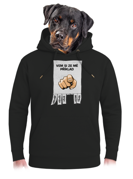 Vem si ze mě příklad unisex mikina premium Dark Black