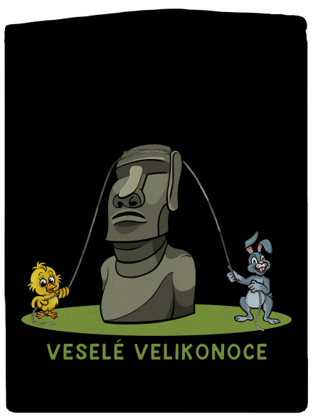 Velikonoční Moai dámská mikina na zip Black