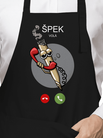 Špek volá zástěra Black