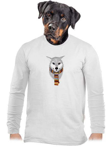 Sněžný vlk pánské dlouhý rukáv White