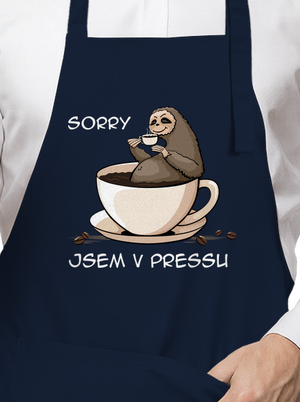 V pressu zástěra Navy