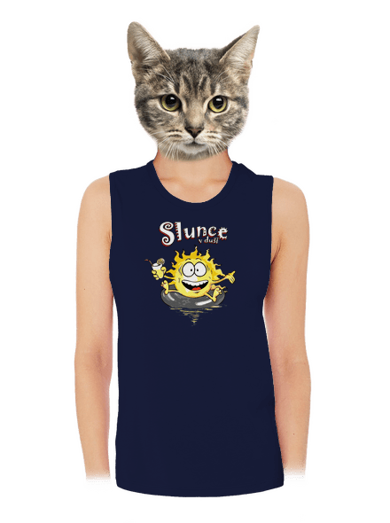 Slunce v duši dámské tílko volné Navy